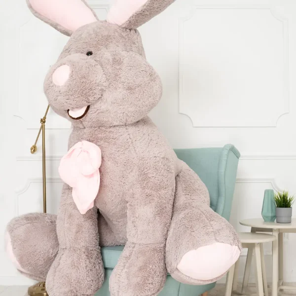 Didelis Pliušinis Zuikis, Minkštas Žaislas, 190 Cm, Pilkas, Vuni - Teddyway